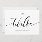 Numéros de table de mariage moderne - Calligraphie (Dos)