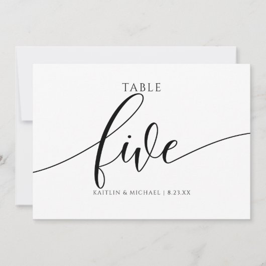 Numéros de table de mariage moderne - Calligraphie (Devant)