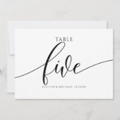 Numéros de table de mariage moderne - Calligraphie (Dos)