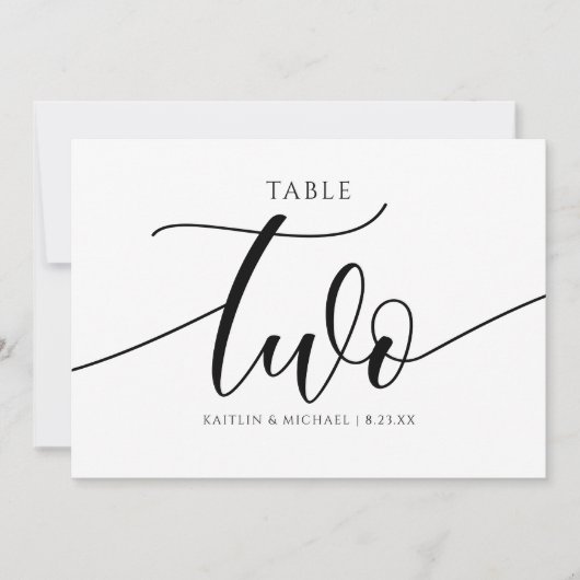 Numéros de table de mariage moderne - Calligraphie (Devant)
