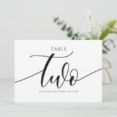 Numéros de table de mariage moderne - Calligraphie (Debout devant)