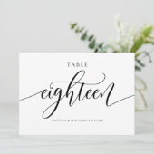 Numéros de table de mariage moderne - Calligraphie (Debout devant)