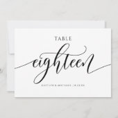 Numéros de table de mariage moderne - Calligraphie (Dos)