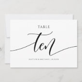 Numéros de table de mariage moderne - Calligraphie (Devant)