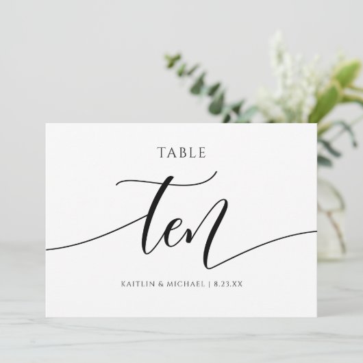 Numéros de table de mariage moderne - Calligraphie (Debout devant)