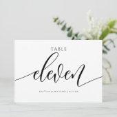 Numéros de table de mariage moderne - Calligraphie (Debout devant)