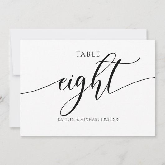 Numéros de table de mariage moderne - Calligraphie (Devant)