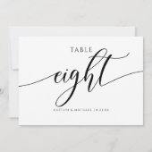 Numéros de table de mariage moderne - Calligraphie (Dos)