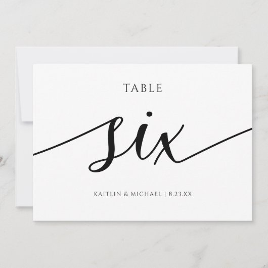Numéros de table de mariage moderne - Calligraphie (Devant)