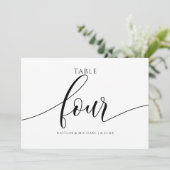 Numéros de table de mariage moderne - Calligraphie (Debout devant)