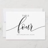 Numéros de table de mariage moderne - Calligraphie (Dos)