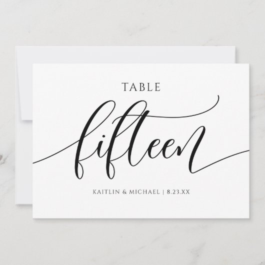 Numéros de table de mariage moderne - Calligraphie (Devant)