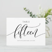 Numéros de table de mariage moderne - Calligraphie (Debout devant)