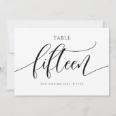 Numéros de table de mariage moderne - Calligraphie (Dos)