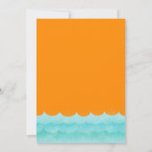 Numéros de table de mariage nautique Orange en mer (Dos)