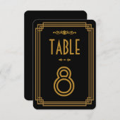 Numéros de table de mariage noir Art Déco (Devant / Derrière)