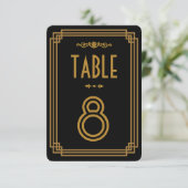 Numéros de table de mariage noir Art Déco (Debout devant)