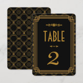 Numéros de table de mariage noir Art Déco (Devant / Derrière)