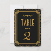 Numéros de table de mariage noir Art Déco (Devant)