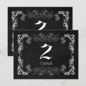 Numéros de table de Mariage noir et blanc (Devant / Derrière)