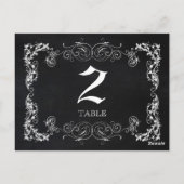 Numéros de table de Mariage noir et blanc (Dos)