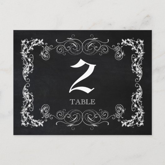 Numéros de table de Mariage noir et blanc (Devant)