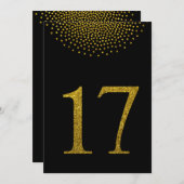 Numéros de table de mariage noir et or (Devant / Derrière)