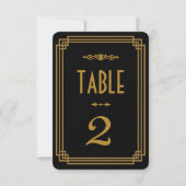 Numéros de table de mariage noir Simple Art Déco (Devant)
