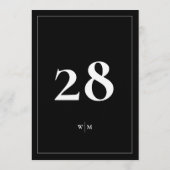 Numéros de table de mariage noirs Cadre blanc 5 x  (Dos)