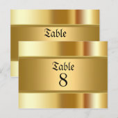 Numéros de table de mariage Or (Devant / Derrière)