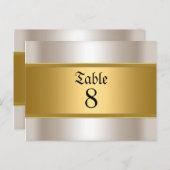 Numéros de table de mariage Or Sépia (Devant / Derrière)