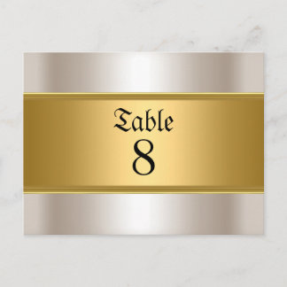 Numéros de table de mariage Or Sépia
