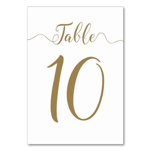 Numéros de table de mariage or Table 10 (Dos)