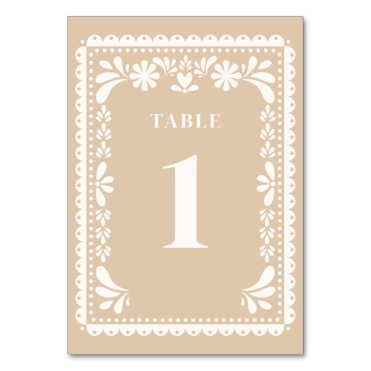 Numéros de table de mariage Papel Picado Hacienda (Dos)