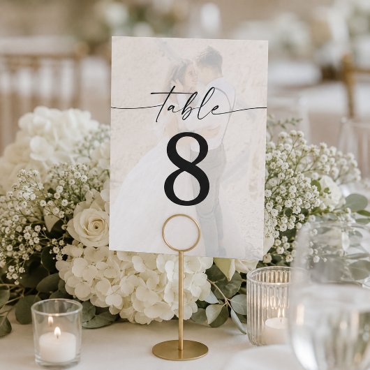 Numéros de table de mariage photo moderne de 5 x 7
