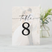 Numéros de table de mariage photo moderne de 5 x 7 (Debout devant)