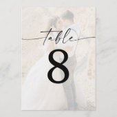 Numéros de table de mariage photo moderne de 5 x 7 (Dos)