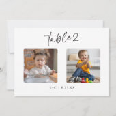 Numéros de table de mariage Photos par âge Moderne (Dos)