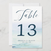 Numéros de table de mariage plage océan 5x7 (Devant)