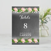 Numéros de table de mariage Rose Ardoise (Debout devant)