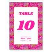 Numéros de table de mariage rose boule disco recto (Dos)