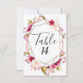 Numéros de table de mariage Rose Gold Bourgogne & (Devant)