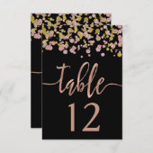 Numéros de table de mariage Rose Gold Confetti Spa (Devant / Derrière)