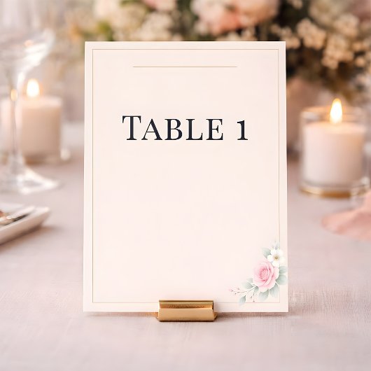 Numéros de table de mariage rose luxueux
