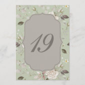 Numéros de table de mariage Rose Vert Sauge 10–19 (Devant)