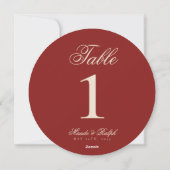 Numéros de table de mariage rouge gras en argent a (Dos)