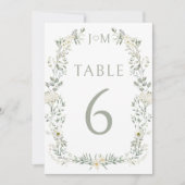 Numéros de table de mariage rustique eucalyptus ja (Devant)
