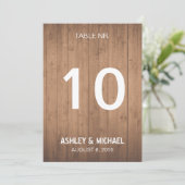 Numéros de table de mariage rustiques en veinage d (Debout devant)