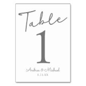 Numéros de table de mariage | Signature Script (Gr (Dos)