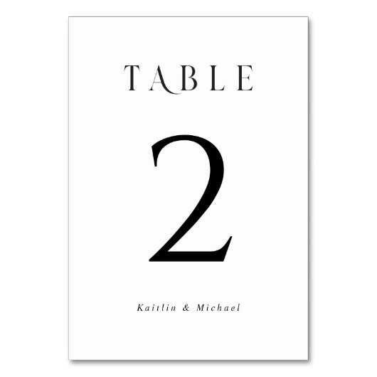 Numéros de table de mariage simples et élégants (Dos)